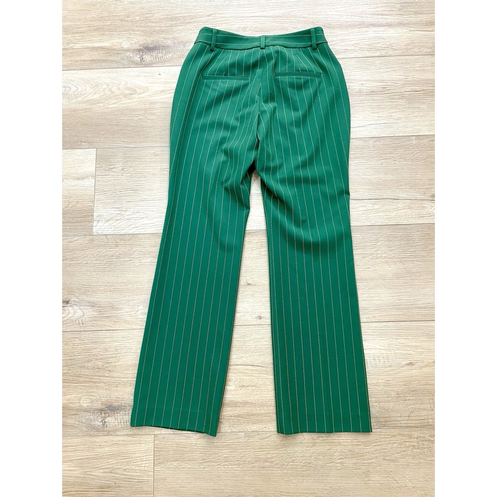 Express Publicist Barely Boot Mid Rise Green Pinstripe Stretch Pants Size 4S - Picture 3 of 15